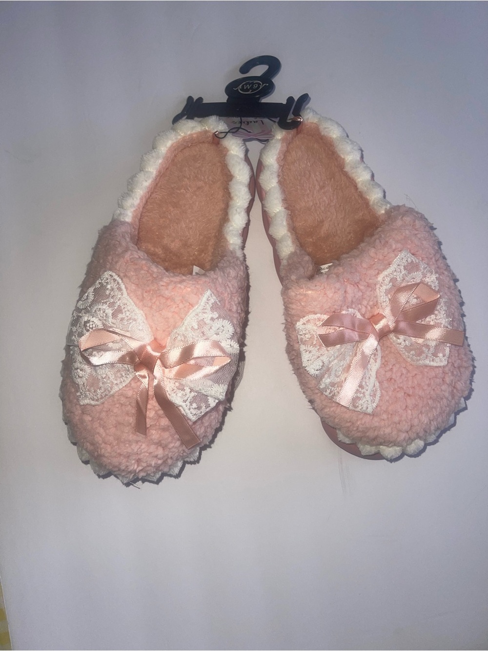 Pink Bow Cozy Sherpa Slippers